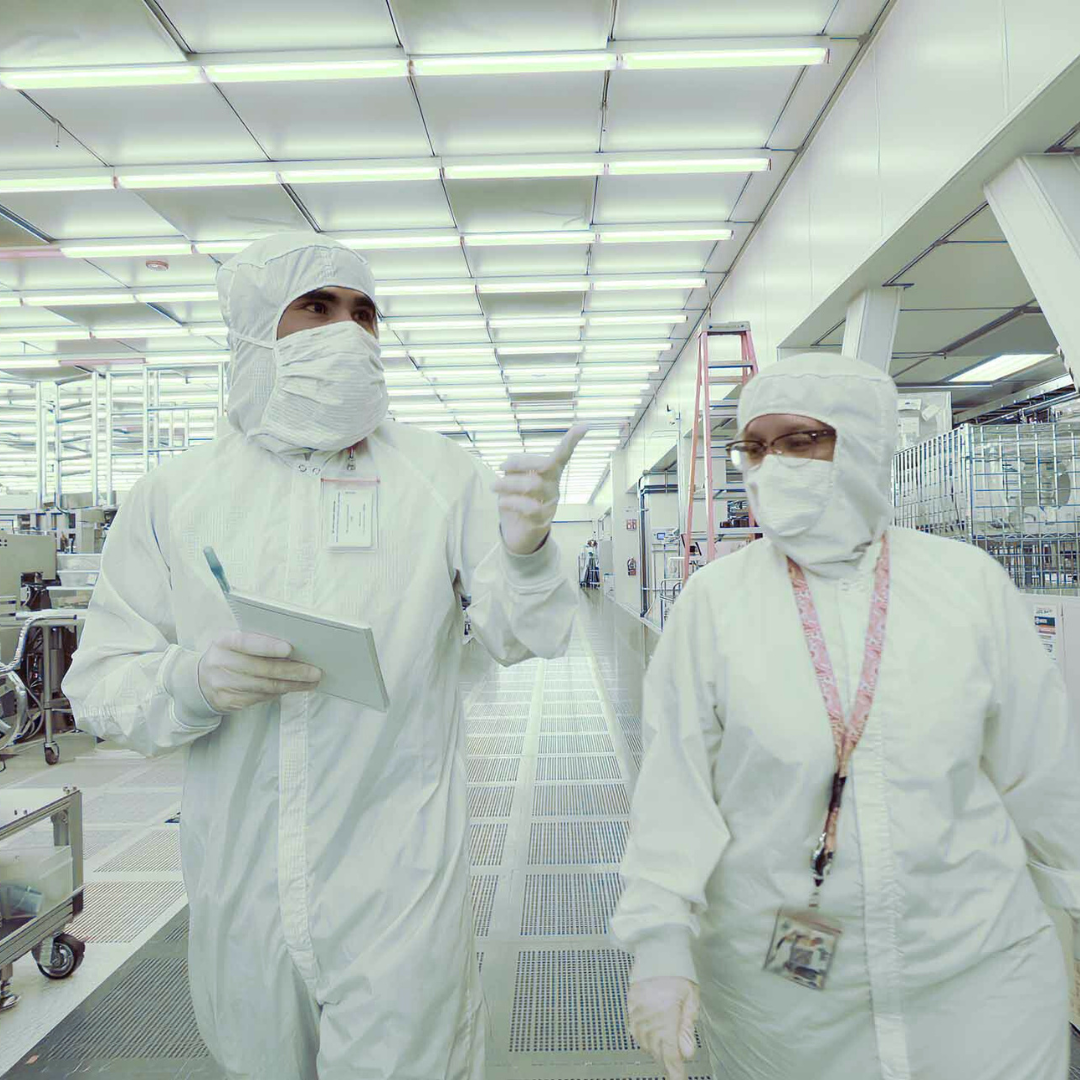 NY CREATES cleanroom and cleanroom operators walking